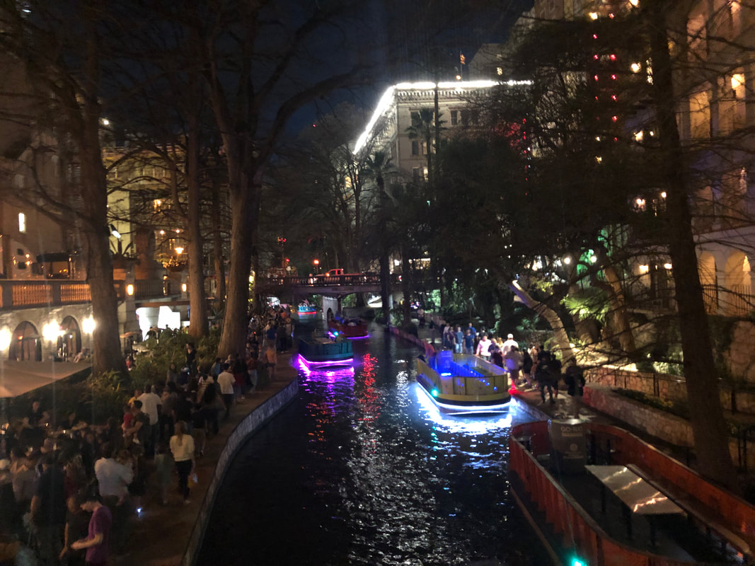 San Antonio riverwalk at night